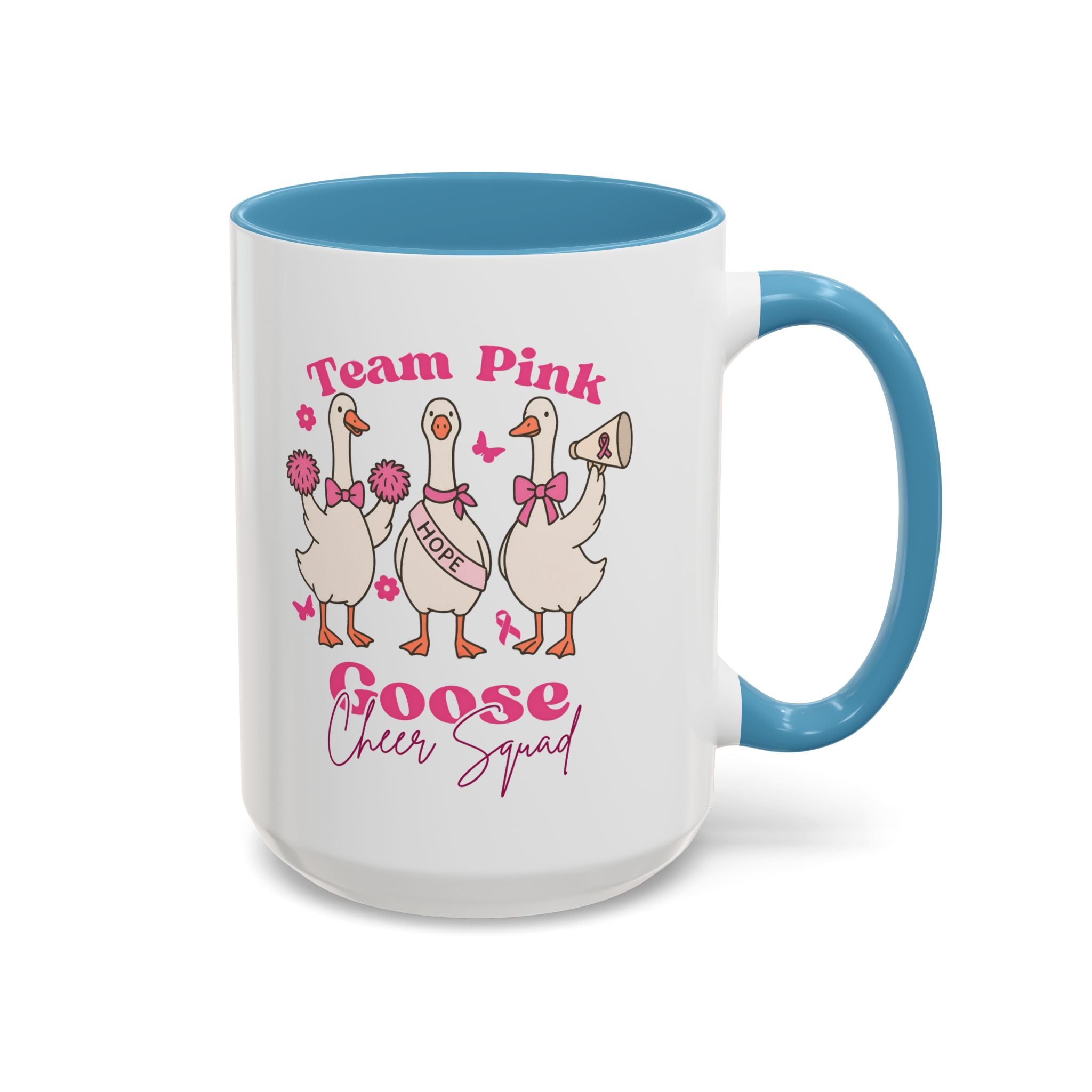 cancer awareness Team Pink Goose Cheer Squad Coffee Mug - Cute Animal Mug for Fun Gifts,   Home Decor/Office Use