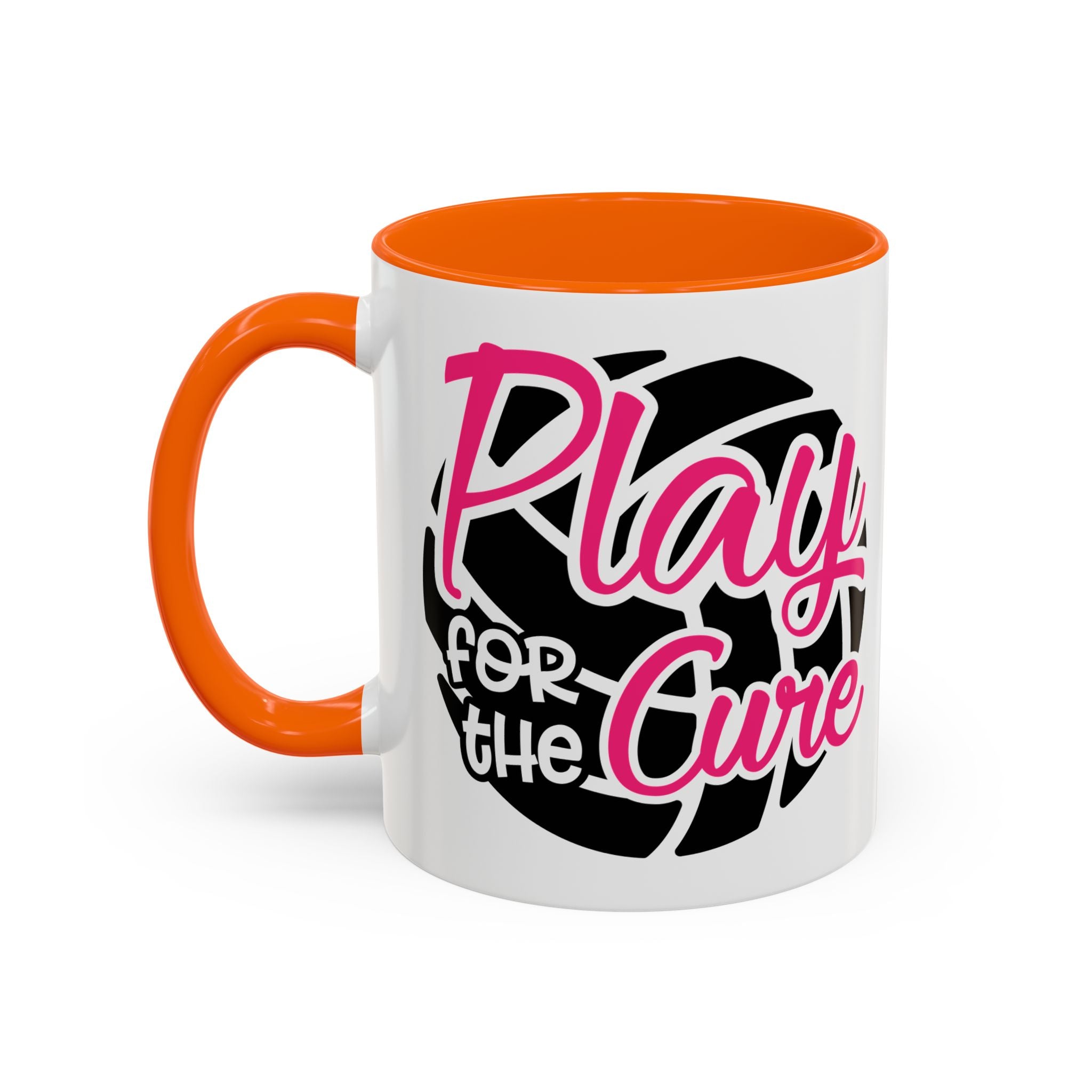 Volleyball  Coffee Mug, Play for the Cure Cup, Sports Gift , Athletes, Cancer Awareness, Inspirational Mug
