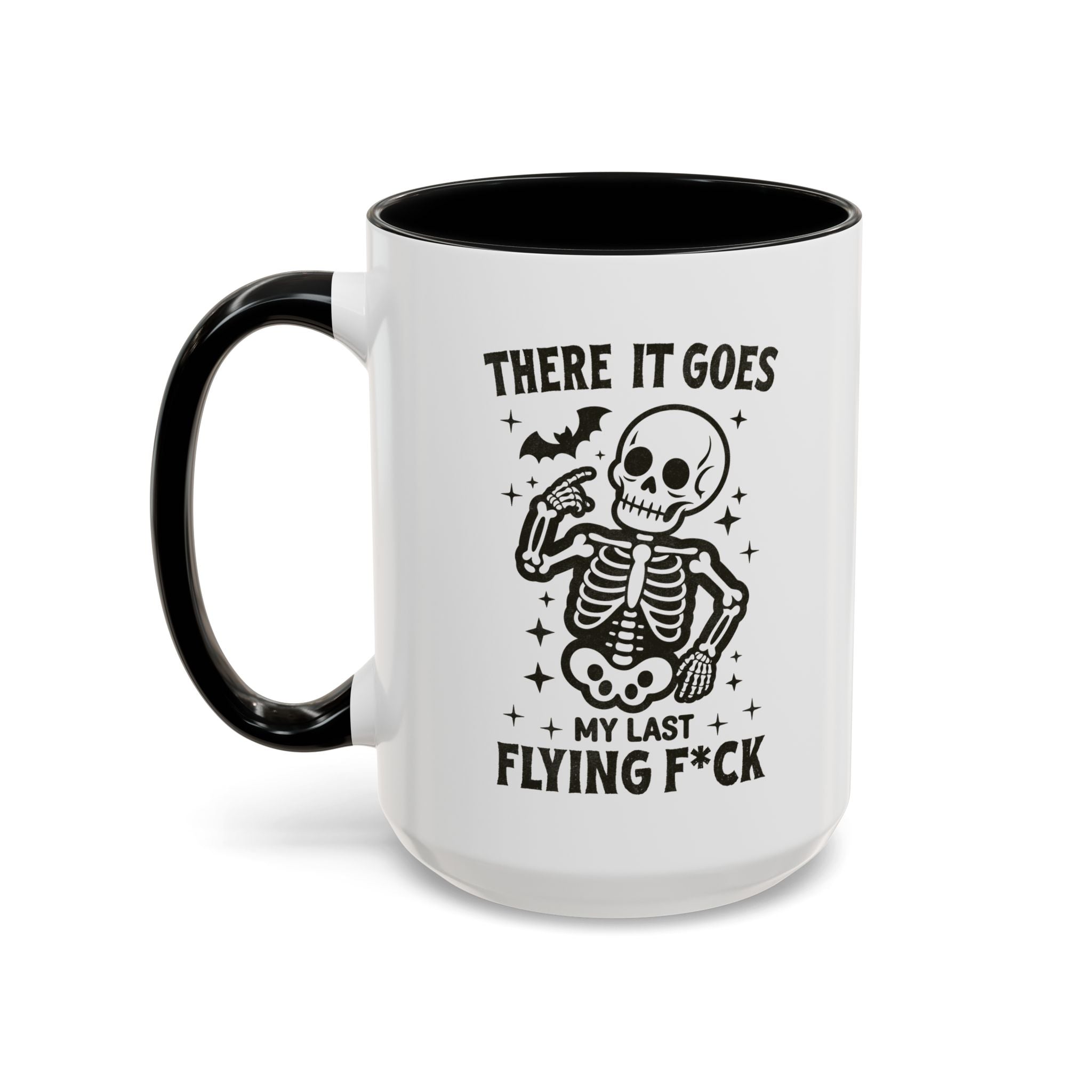 There It Goes Skeleton Coffee Mug – 'My Last Flying F*ck' Funny Gothic Accent Mug (11/15oz)