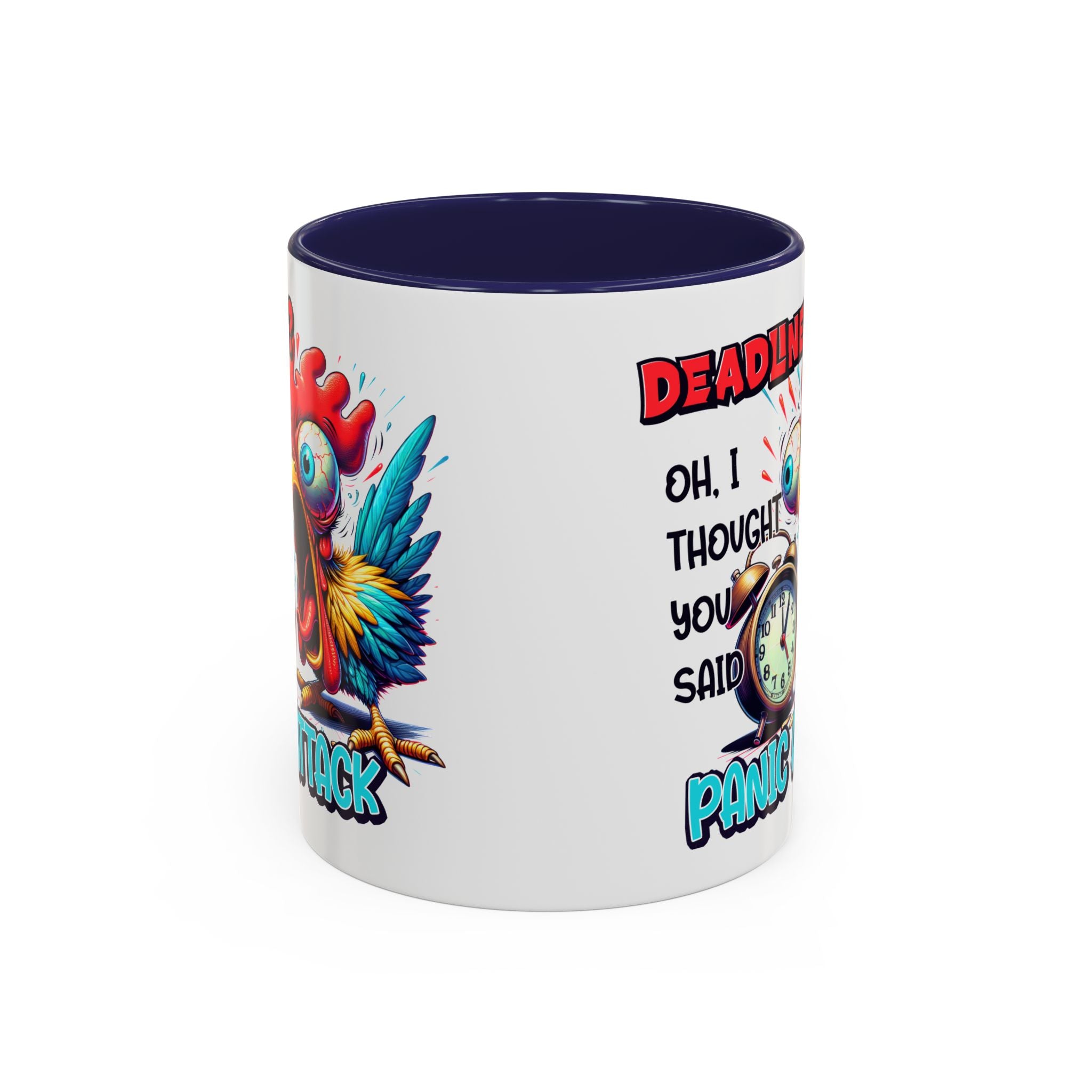 Funny Panic Attack Coffee Mug, Quirky Rooster Mug for Stress Relief, Gift for Teachers, Office Humor, Coworker Gift, Fun Coffee Cup