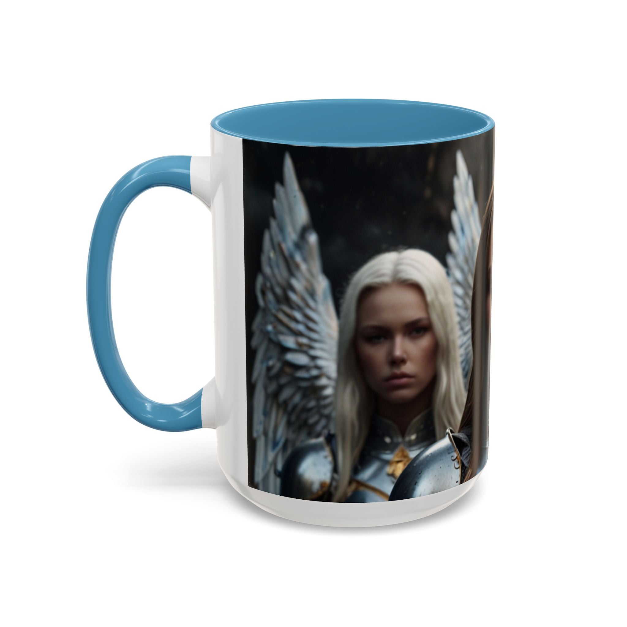 Warrior Angel Accent Coffee Mug - 11 or 15oz Ceramic Mug for Fantasy Lovers