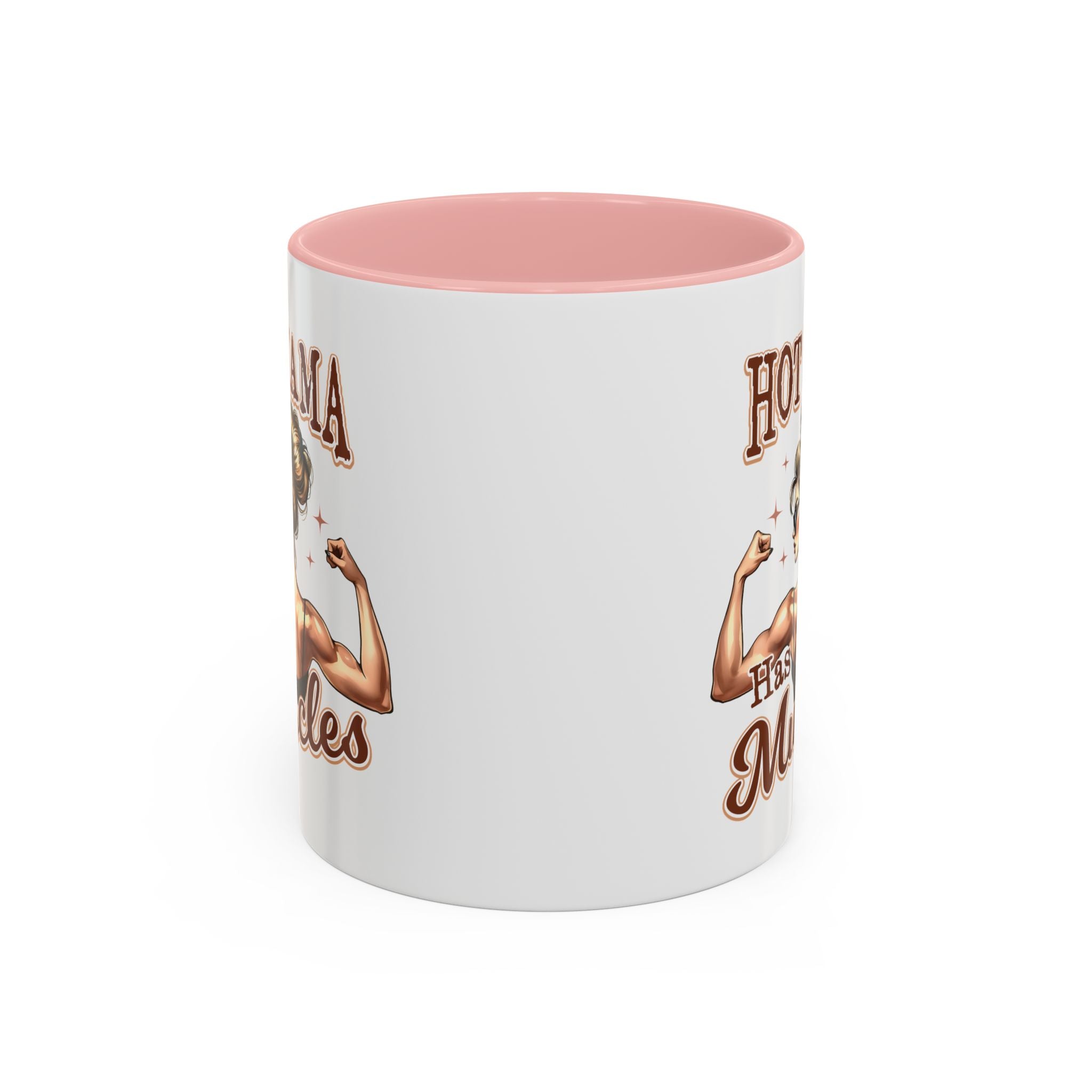 Hot Mama Has Muscles Coffee Mug - Fun & Motivational 11/15oz Accent Mug for Fitness Lovers