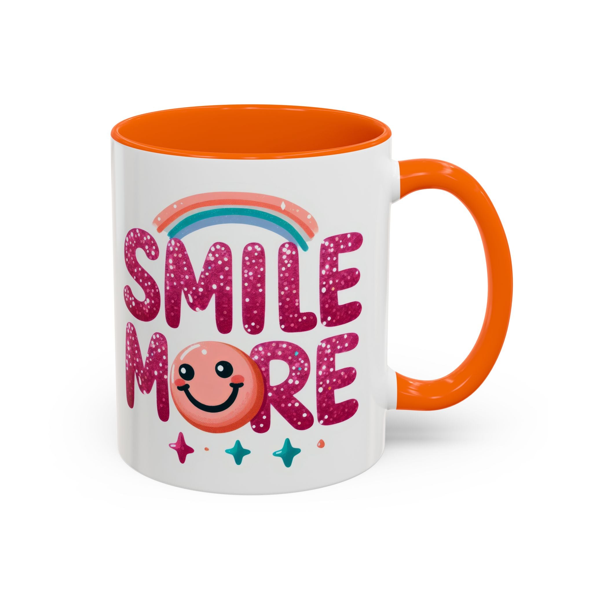 Smile More Coffee Mug – Cute Rainbow Smiley Accent Mug (11/15oz)