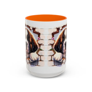 Cute Dog Breakthrough Accent Coffee Mug - Gift for Dog Lovers, Home Decor, Personalized Pet Mug, Puppy Lover's Kitchenware