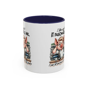 Whimsical Pig Coffee Mug, Funny Gift for Animal Lovers, Unique Office Mug, Cute Coffee Cup, Perfect for Birthdays, Holidays