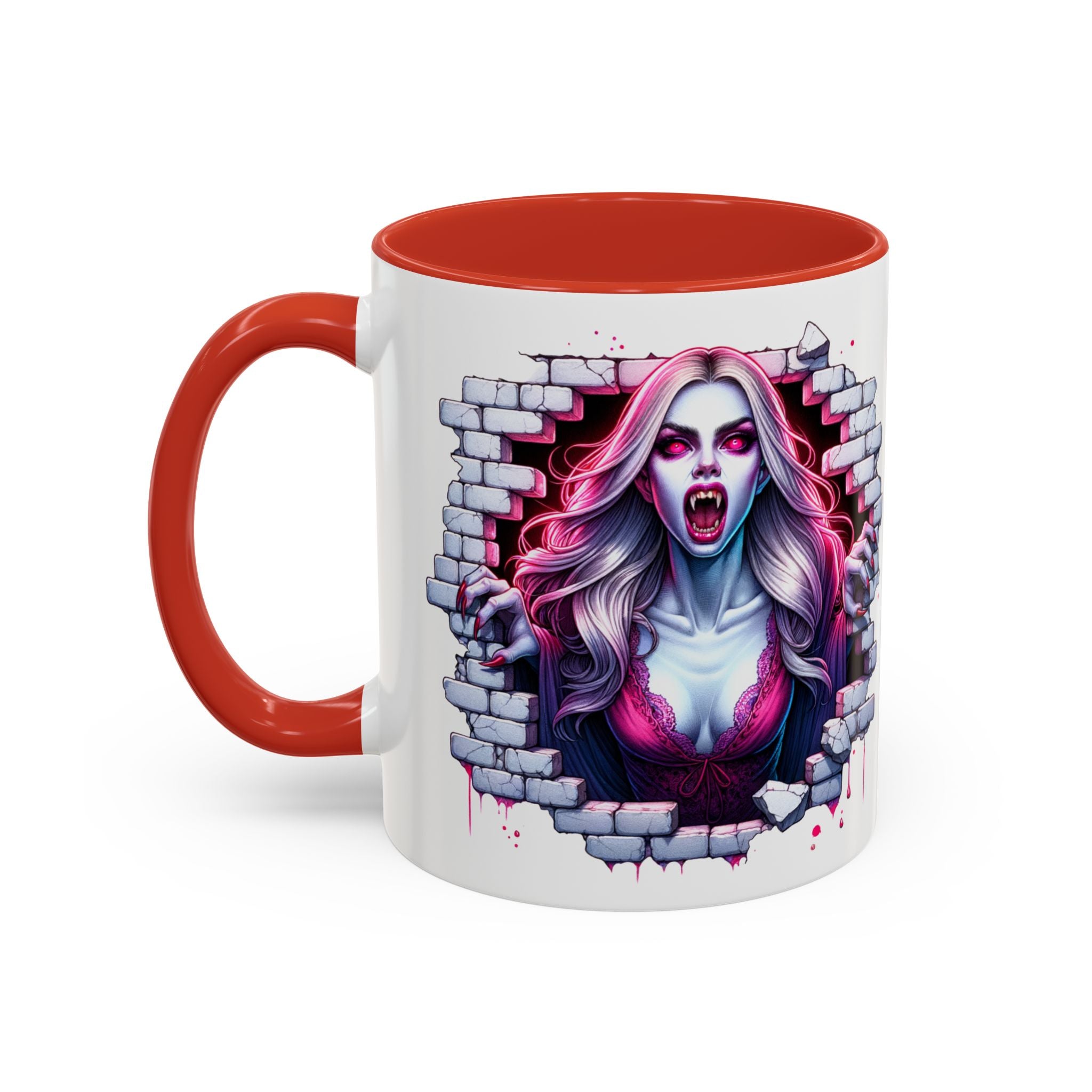 Vampire Wall Art Coffee Mug - Gothic,  Perfect Gift for Halloween, Unique Art Mug, Monster Mug, Fantasy Drinkware