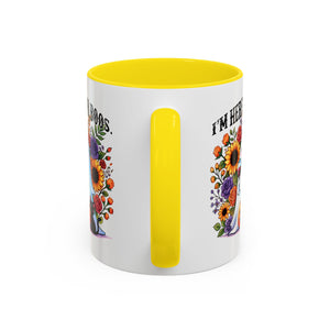Spooky Floral Coffee Mug - I'm Here for Boos, Halloween Gift, Autumn Decor, Cute Ghost Mug, Cat Lover Drinkware