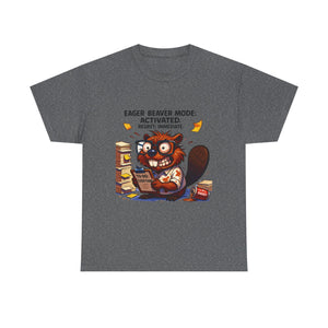 Eager Beaver Unisex Tee: Fun Gift for Book Lovers, Cozy Casual Wear, Quirky Graphic Tee, Perfect for Reading Festivals, Birthday Gift