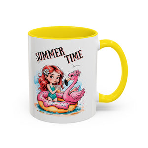 Summer Time Accent Coffee Mug - 11oz & 15oz funny cute girl floating