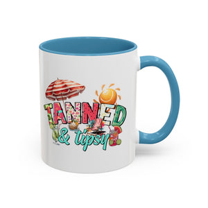 Tanned & Tipsy Accent Coffee Mug - Perfect for Summer Vibes & Beach Lovers party