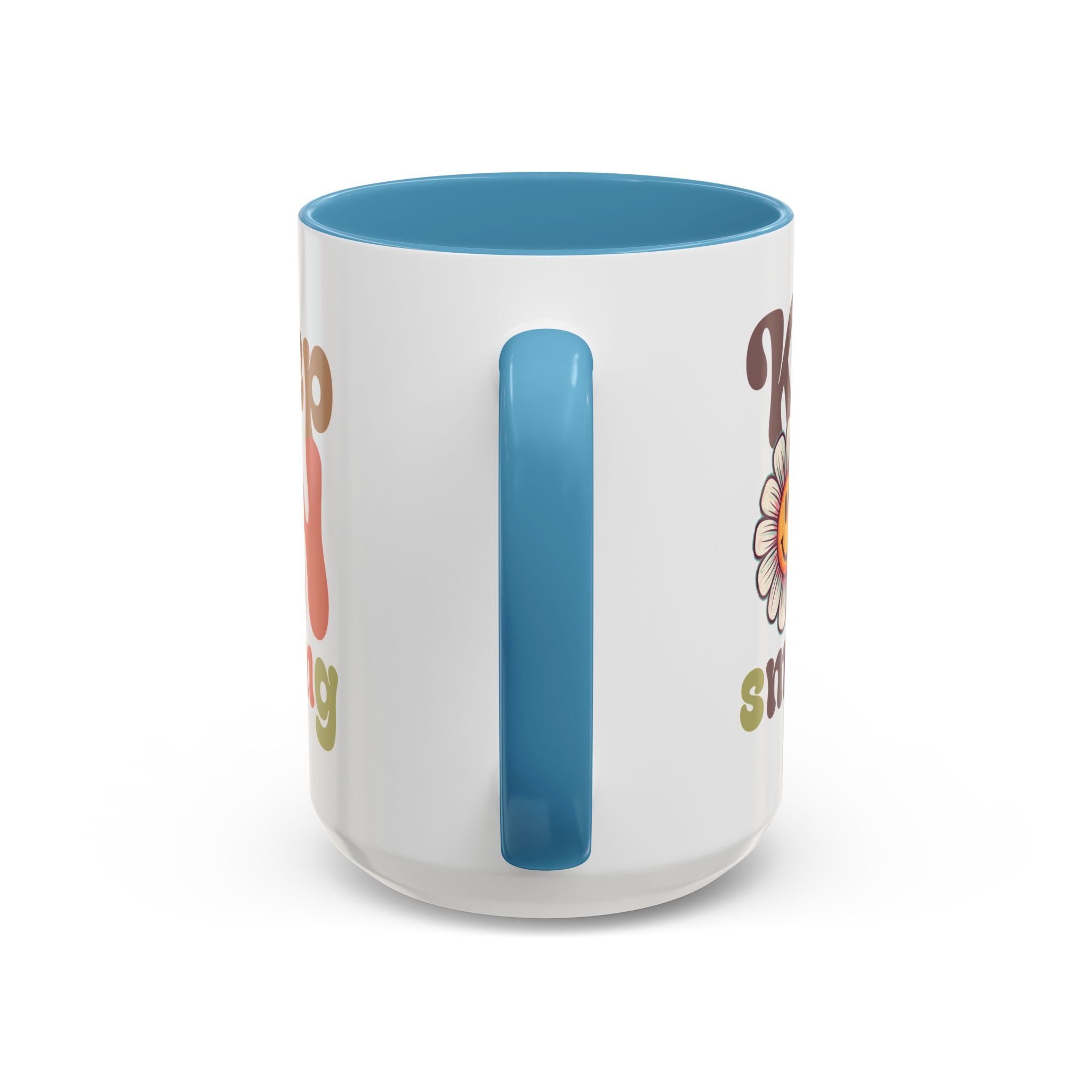 Keep Smiling Floral Coffee Mug - Cheerful 11 & 15oz Accent Mug for Daily Motivation