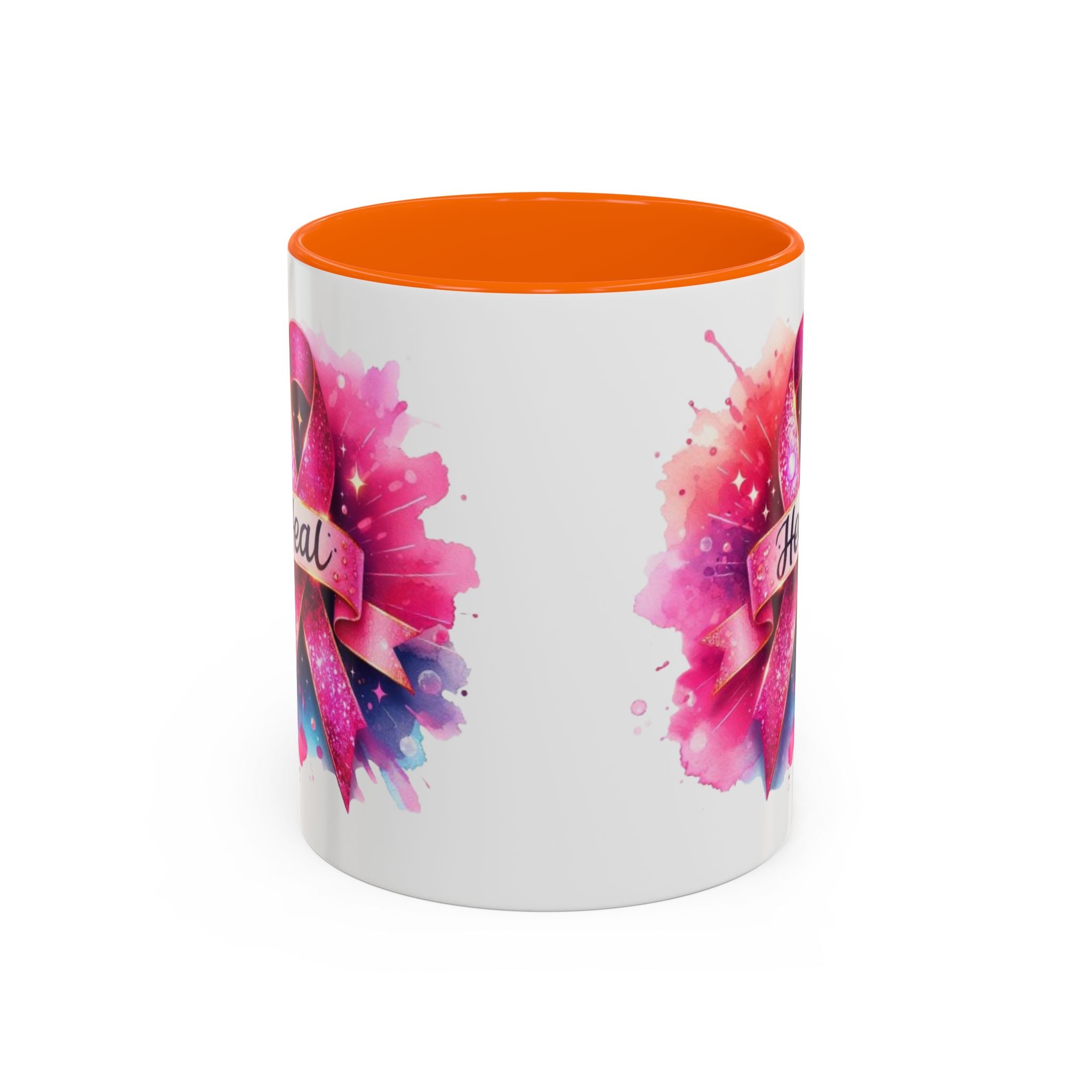 cancer awareness Inspirational Coffee Mug, Healing Ribbon Mug, Gift for Cancer Survivors, Motivational Drinkware, Support