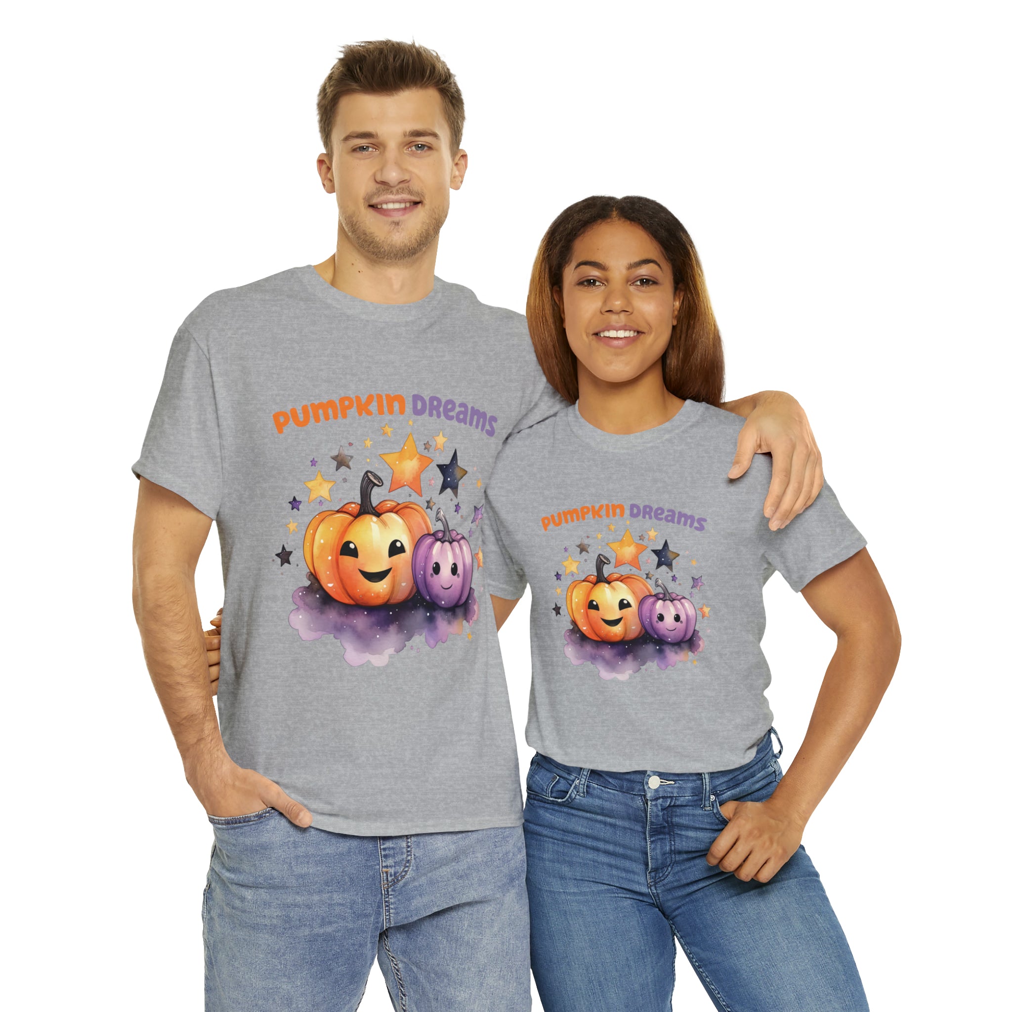 Halloween t shirt pumpkin dreams pastel colors gift for whole family fall fun stocking stuffer Unisex Heavy Cotton Tee