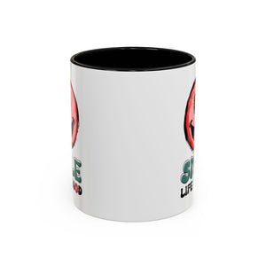 Smiley Face Accent Coffee Mug - "Smile, Life is Good" - 11oz & 15oz