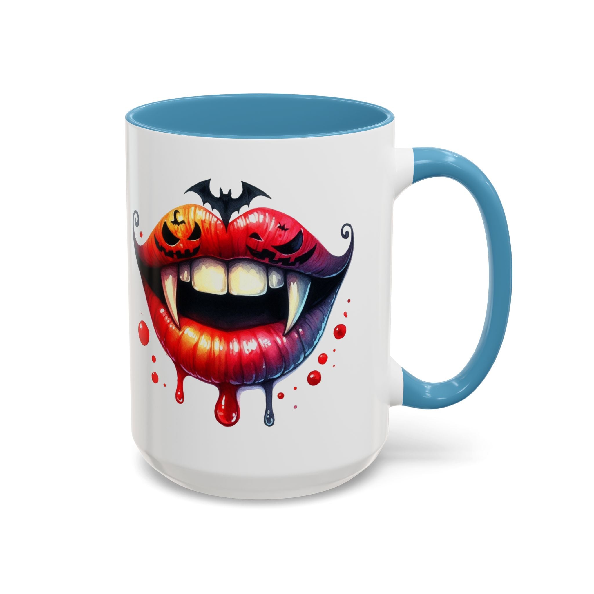 Halloween Vampire Coffee Mug, Spooky Drinkware, Goth Kitchen Decor, Pumpkin Mug, Horror Lover Gift