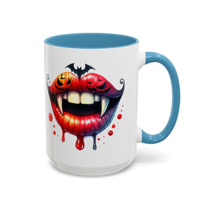 Halloween Vampire Coffee Mug, Spooky Drinkware, Goth Kitchen Decor, Pumpkin Mug, Horror Lover Gift