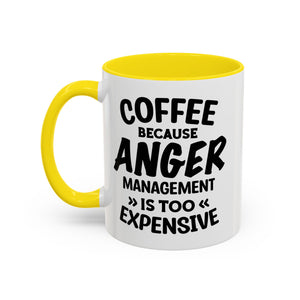Funny Anger Management Coffee Mug, Gift for Coffee Lovers, Stress Relief, Black Accent, Humorous Cup for Friends, Office Humor, Funny Gifts