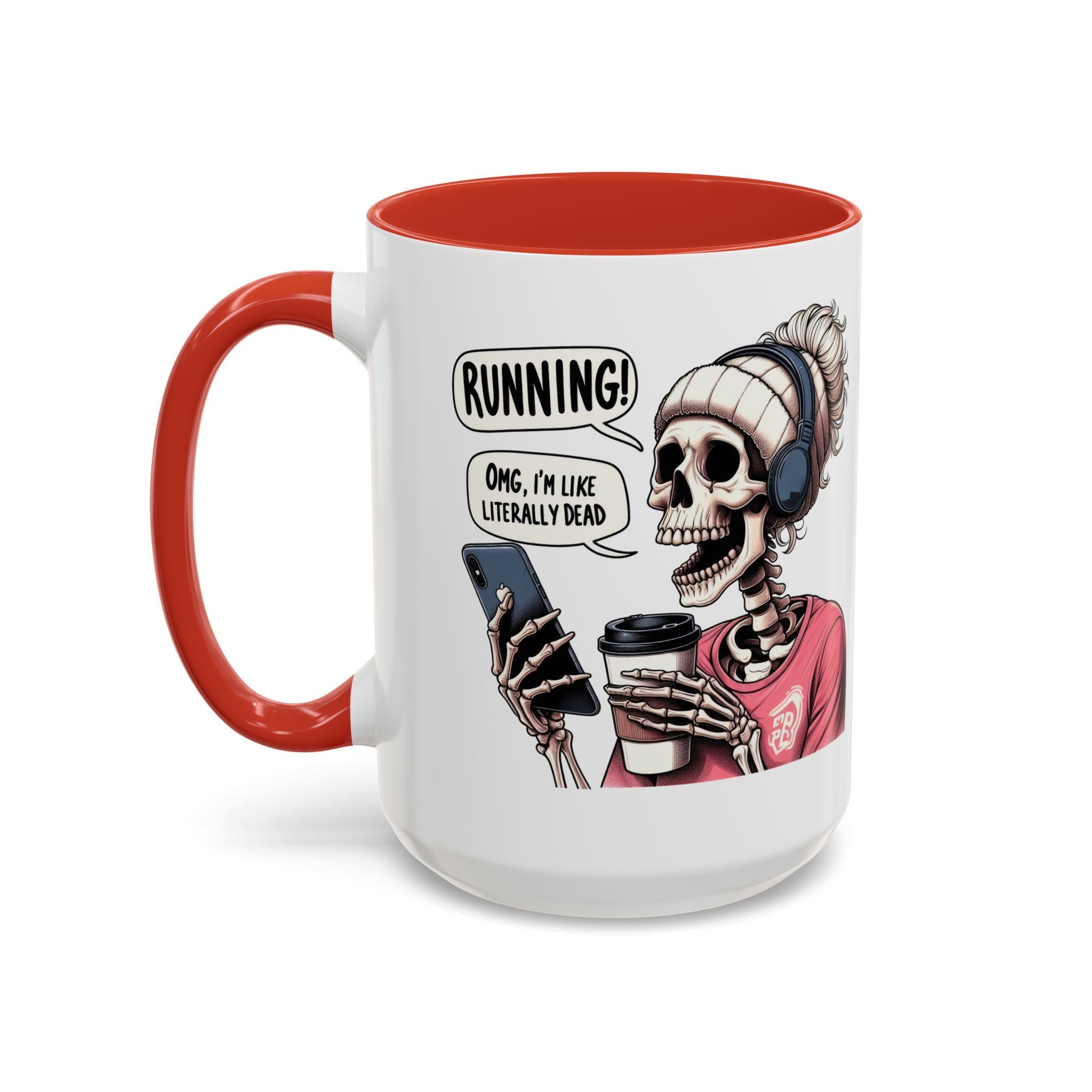 Running Skeleton Coffee Mug - Perfect for Fitness Lovers, Halloween Decor, Gift for Runners, Funny Tea Cup, Workout Enthusiast