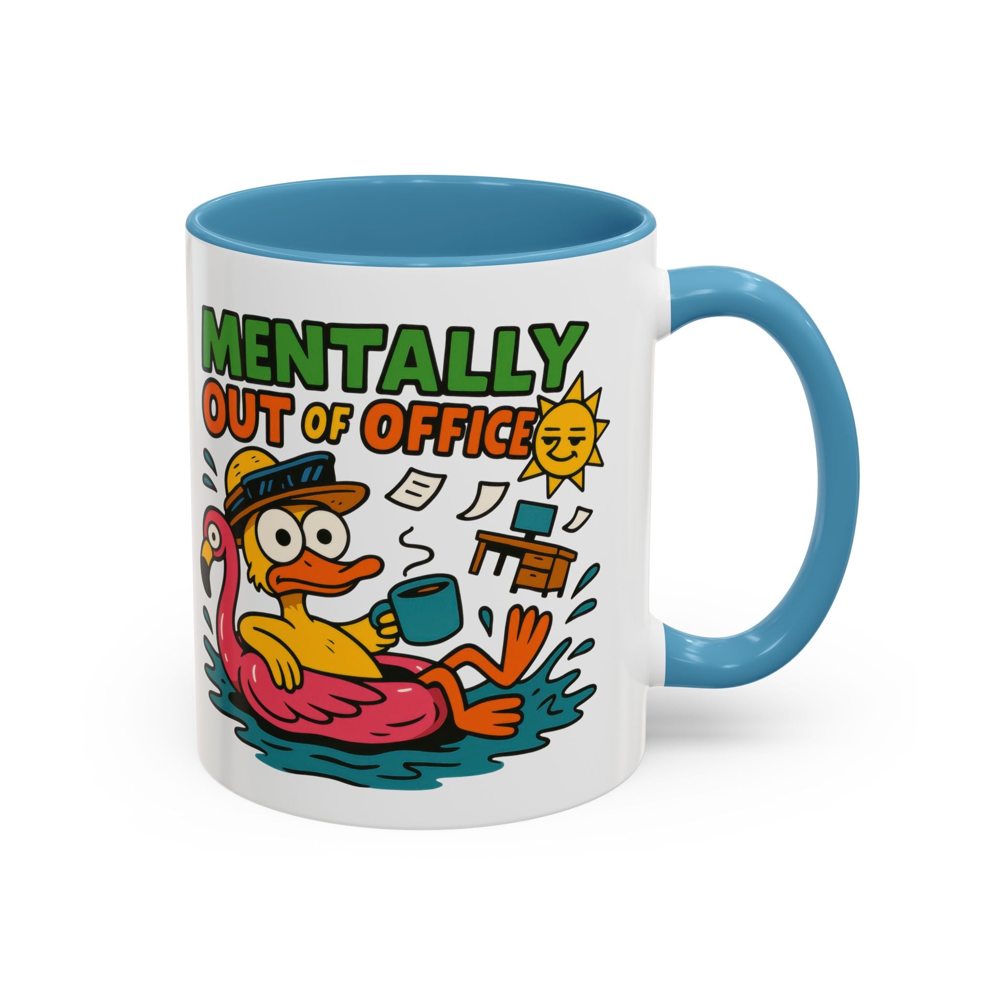 Fun Summer Coffee Mug, Quirky Gift for Beach Lovers, Office Humor Mug, Relaxation, Vacation, Cute Animal Design