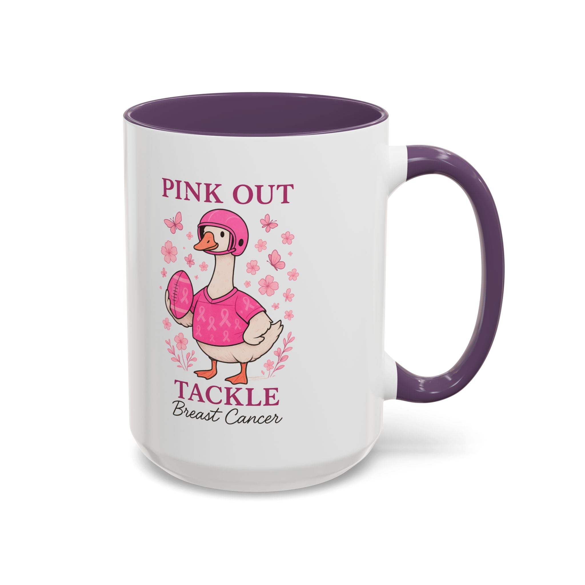 Breast Cancer Awareness Coffee Mug, Pink Out Tackle Duck Design, Supportive Gift for Fighters & Survivors, Cheerful Office Decor, [...]