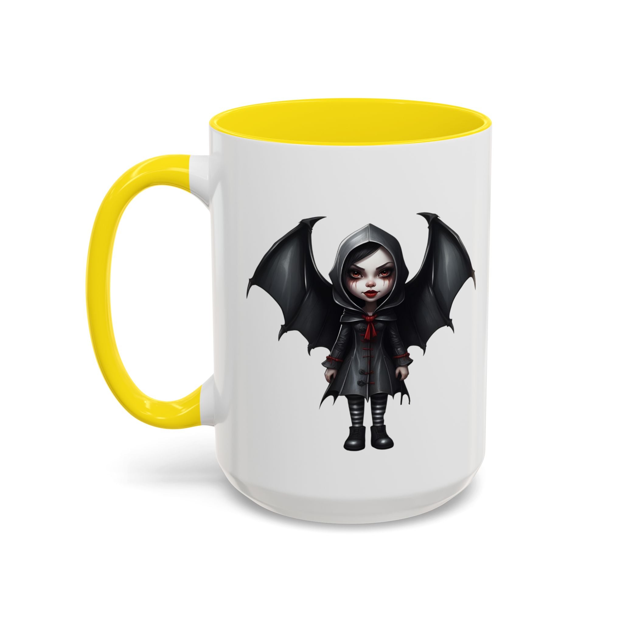 gothic vampire girl with wings horror art Accent Coffee Mug (11, 15oz) vamp14