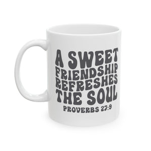 Friendship coffee Mug | Gift for Friends, Inspirational Coffee Cup, Bible Verse Mug, Encouragement Mug, Friendship Quote Mug