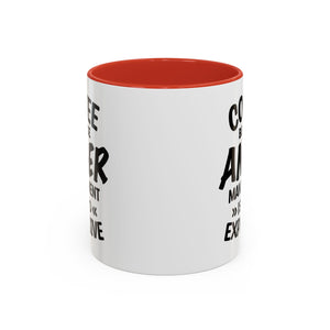 Funny Anger Management Coffee Mug, Gift for Coffee Lovers, Stress Relief, Black Accent, Humorous Cup for Friends, Office Humor, Funny Gifts