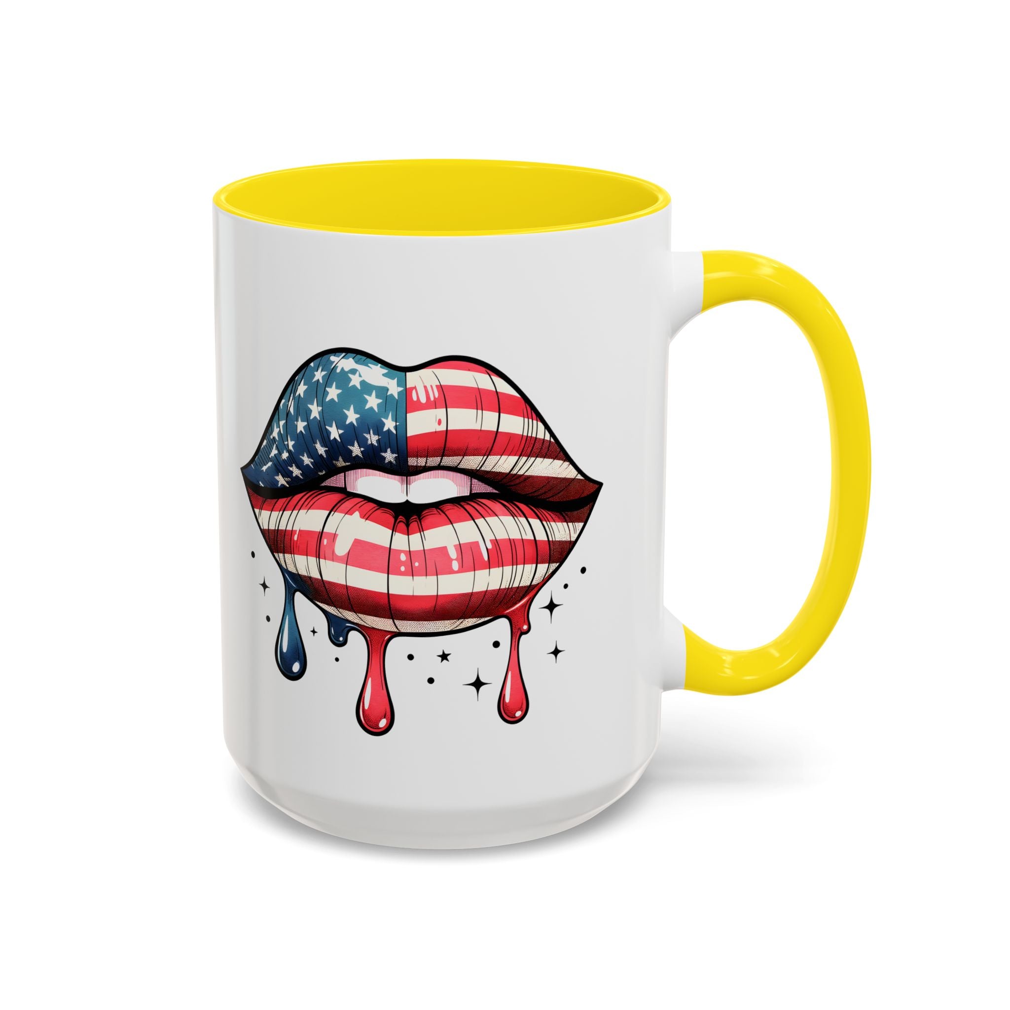 Patriotic Lip Print Coffee Mug – 11oz & 15oz