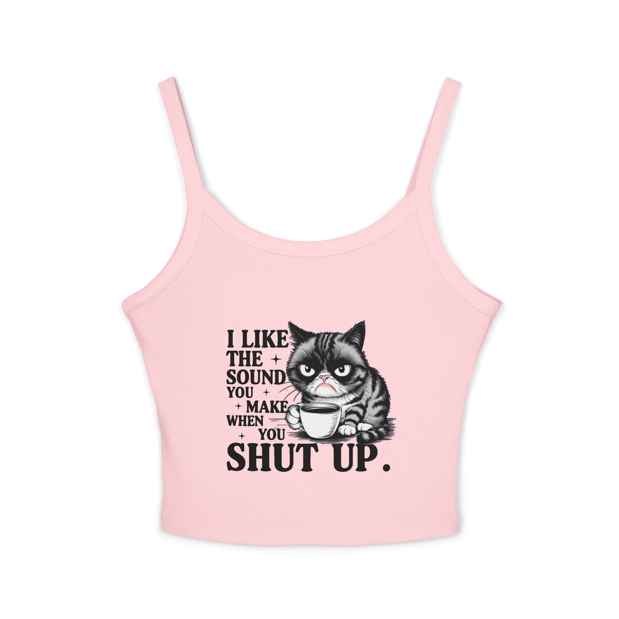 Funny attitude  Cat  Spaghetti Strap Tank Top, Casual Summer Top, Gift for Cat Lovers, Cute Cat Lover Top, Funny