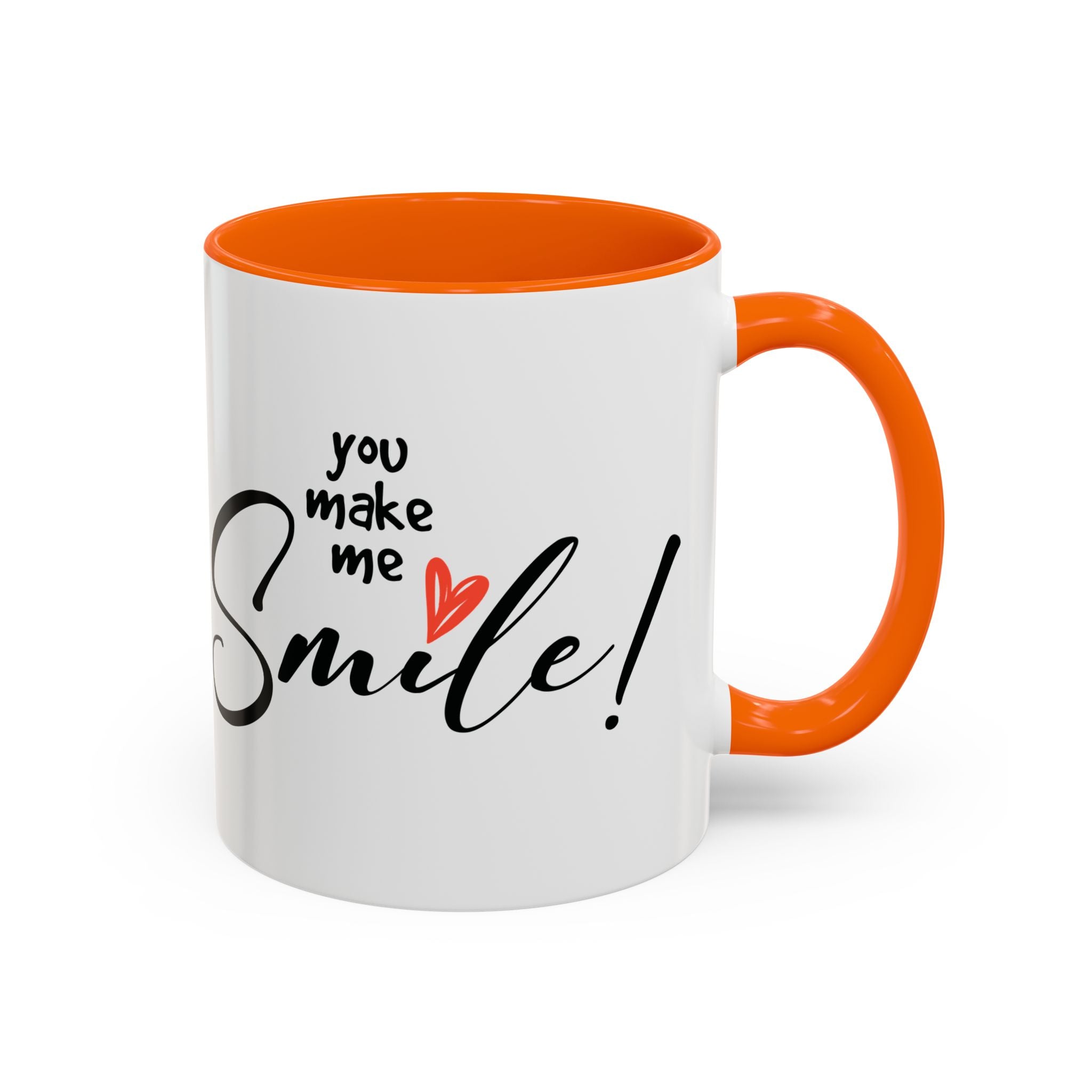 Inspirational Accent Coffee Mug - "You Make Me Smile!" - Perfect Gift for Friends & Family