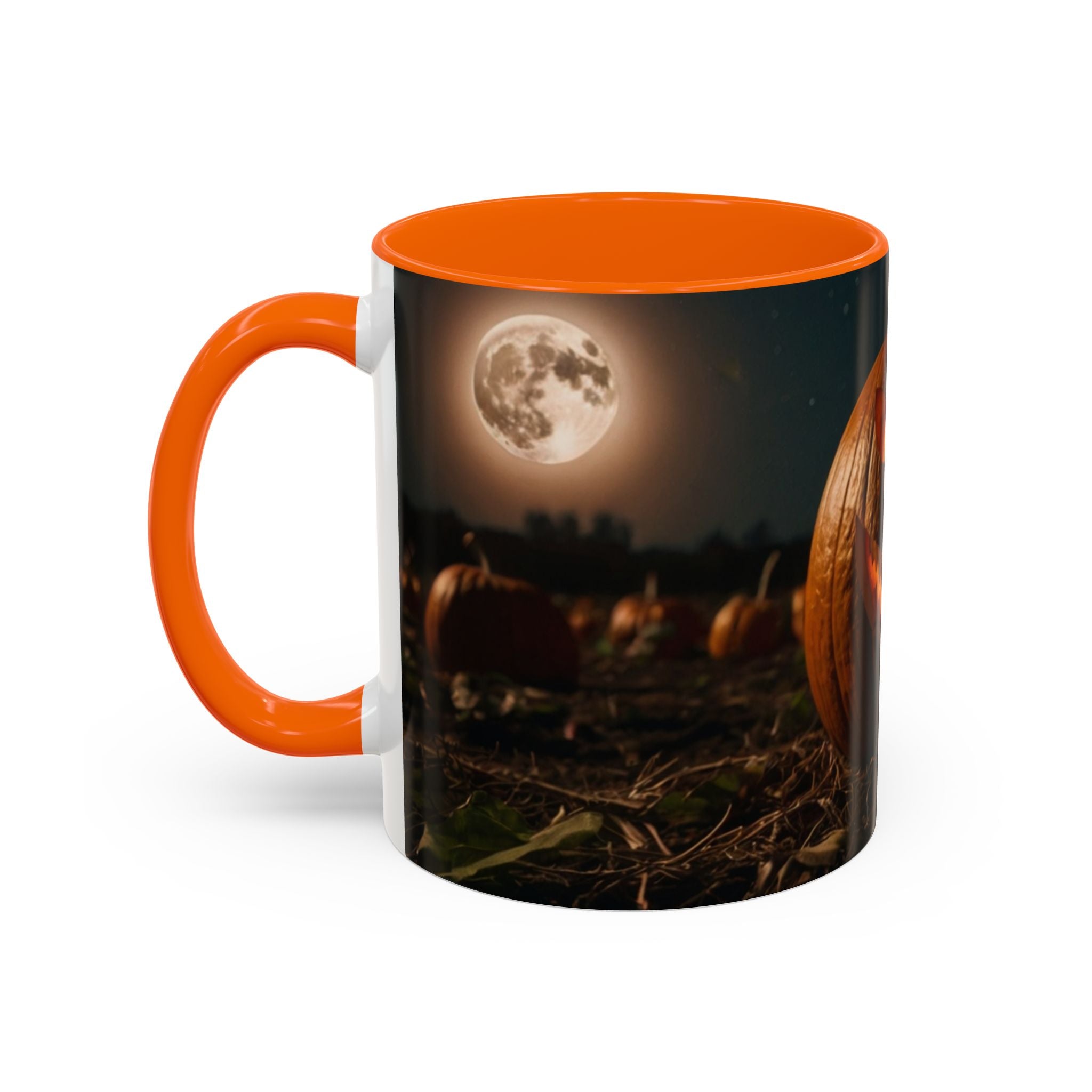 Halloween Pumpkin Accent Coffee Mug - Spooky Design for Fall Celebrations horror full moon