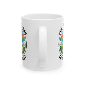 Rainbow Floral Ceramic Mug - Cute Gift for Tea Lovers, Inspirational Quote Mug, Motivational Coffee Cup, Perfect for Friends
