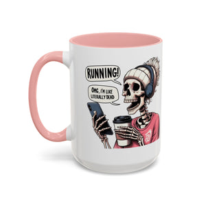 Running Skeleton Coffee Mug - Perfect for Fitness Lovers, Halloween Decor, Gift for Runners, Funny Tea Cup, Workout Enthusiast