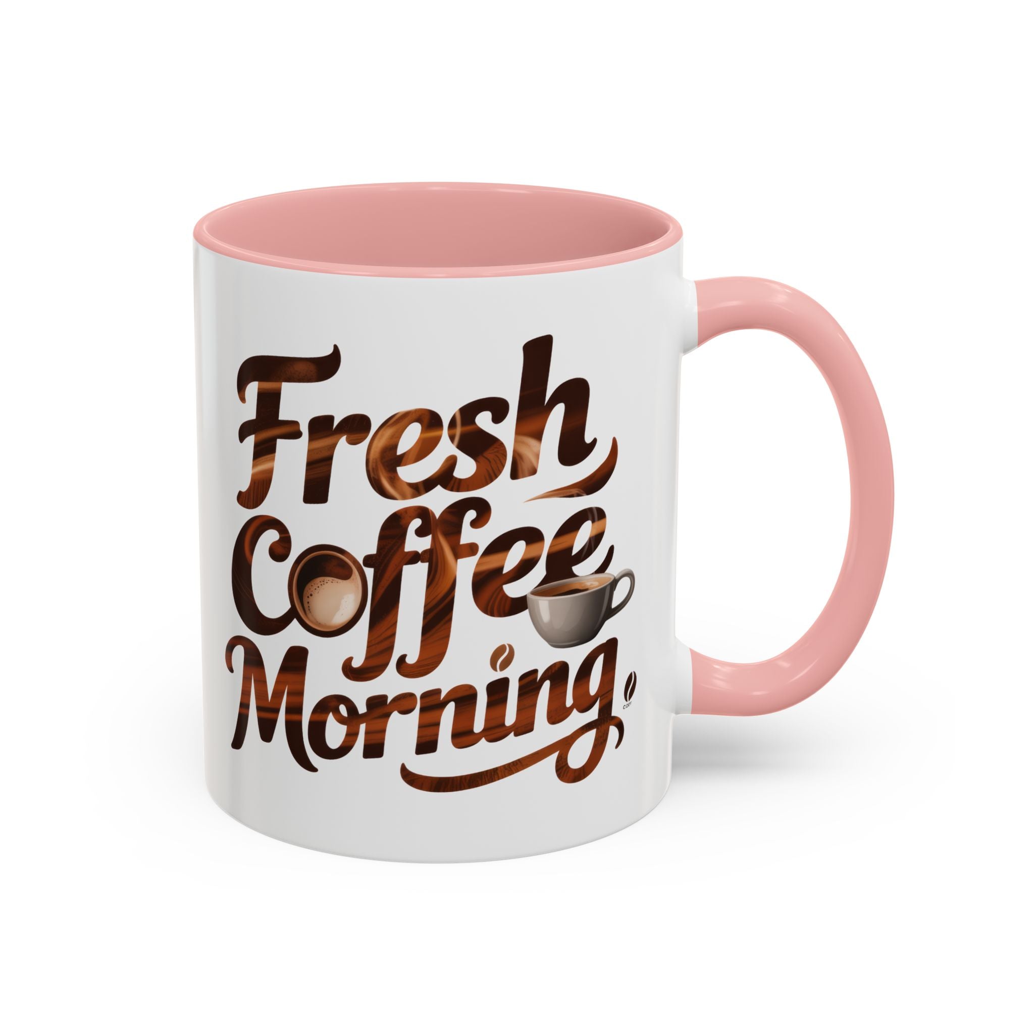 Morning Coffee Accent Mug - 'Fresh Coffee Morning' Design cup