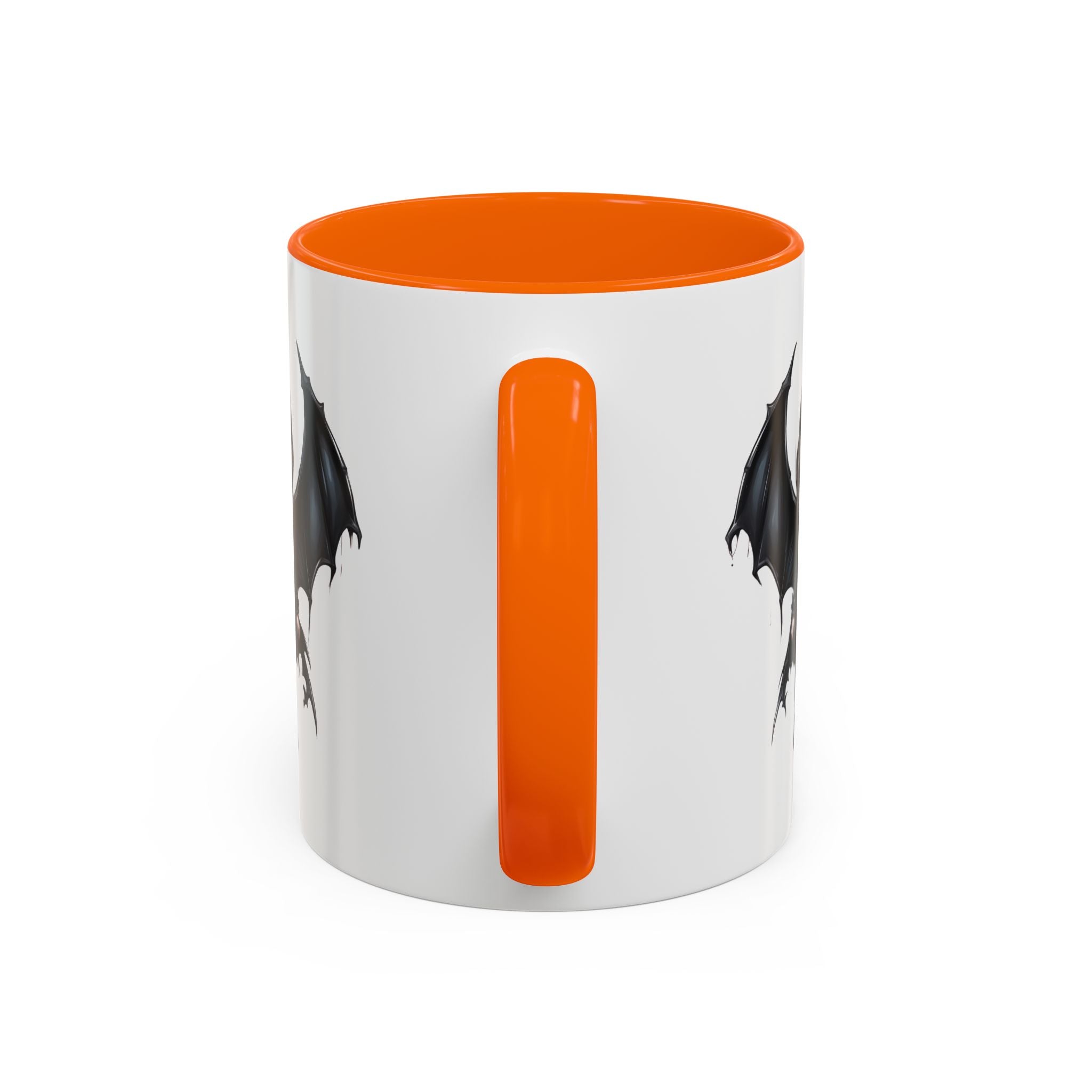 Gothic vampire girl with bat wings horror art Accent Coffee Mug (11, 15oz) vamp18