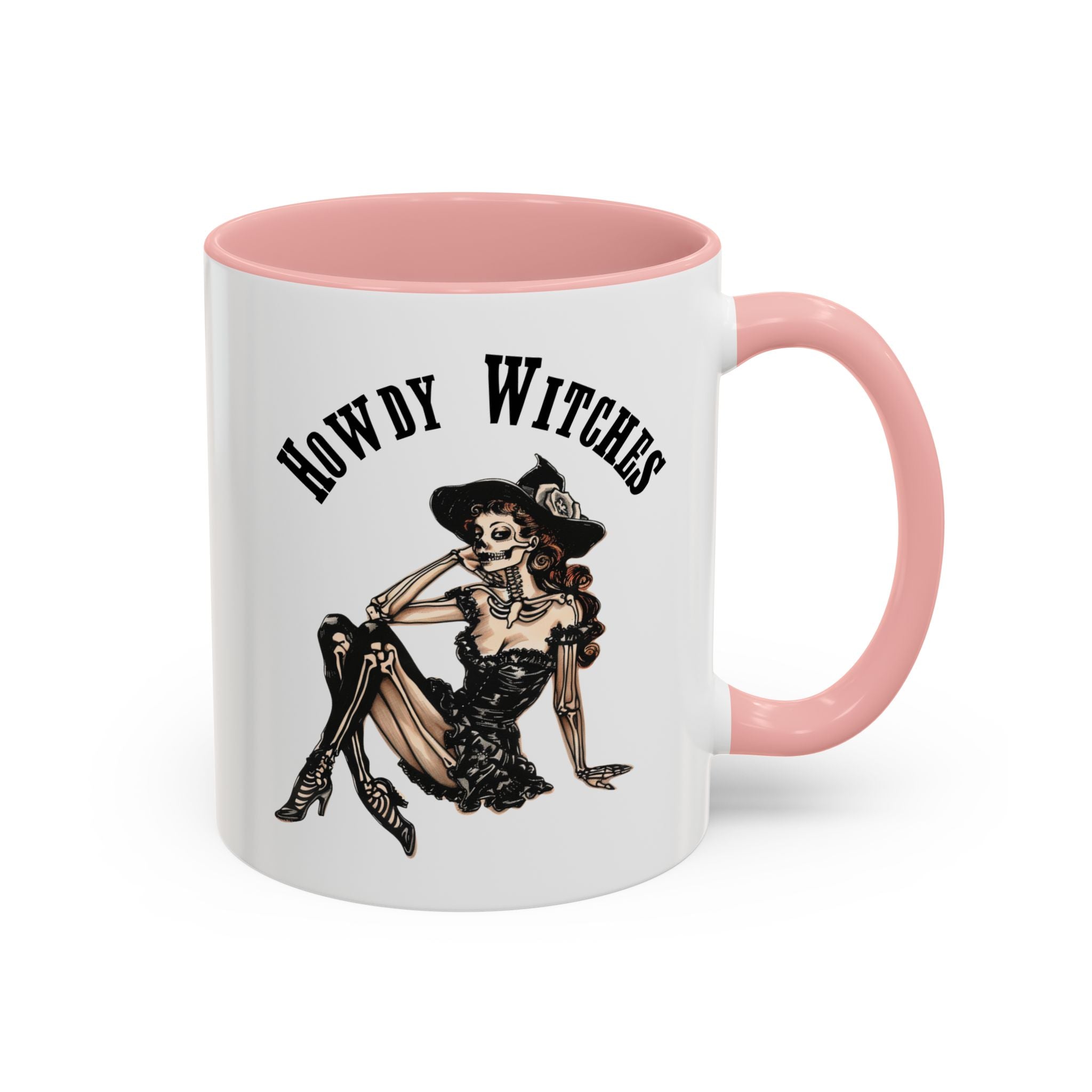 Howdy Witches Coffee Mug - Spooky Halloween Mug, Gift for Witches, Witchy Decor, Gothic Coffee Cup, Skeleton Design