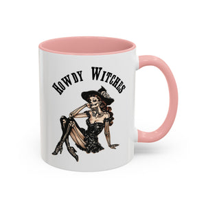 Howdy Witches Coffee Mug - Spooky Halloween Mug, Gift for Witches, Witchy Decor, Gothic Coffee Cup, Skeleton Design