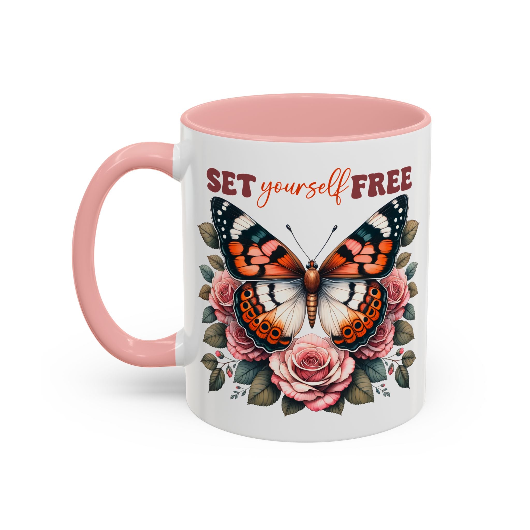 Butterfly Inspiring Coffee Mug - Set Yourself Free positive vibe mental health freedom