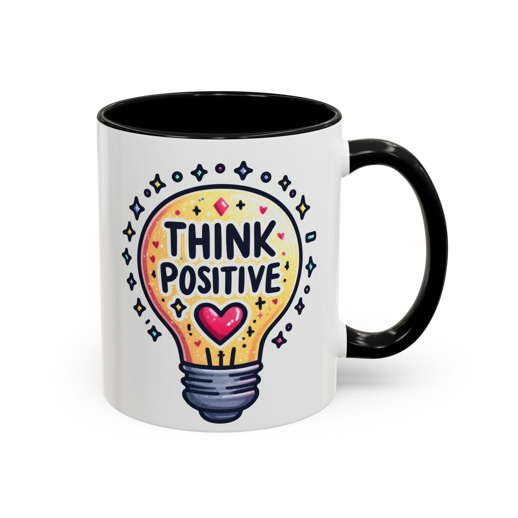 Think Positive Lightbulb Coffee Mug — Motivational Accent Mug (11/15 oz)