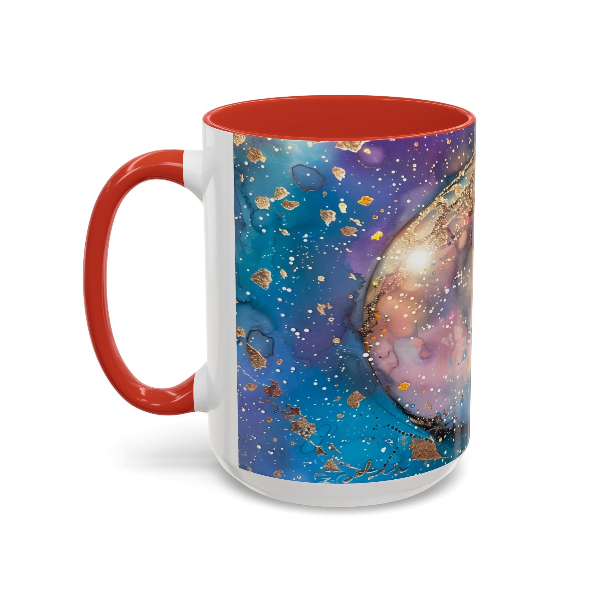 Magical Fairy Galaxy Accent Coffee Mug — Colorful Winged Fairy Art (11/15 oz) fantasy