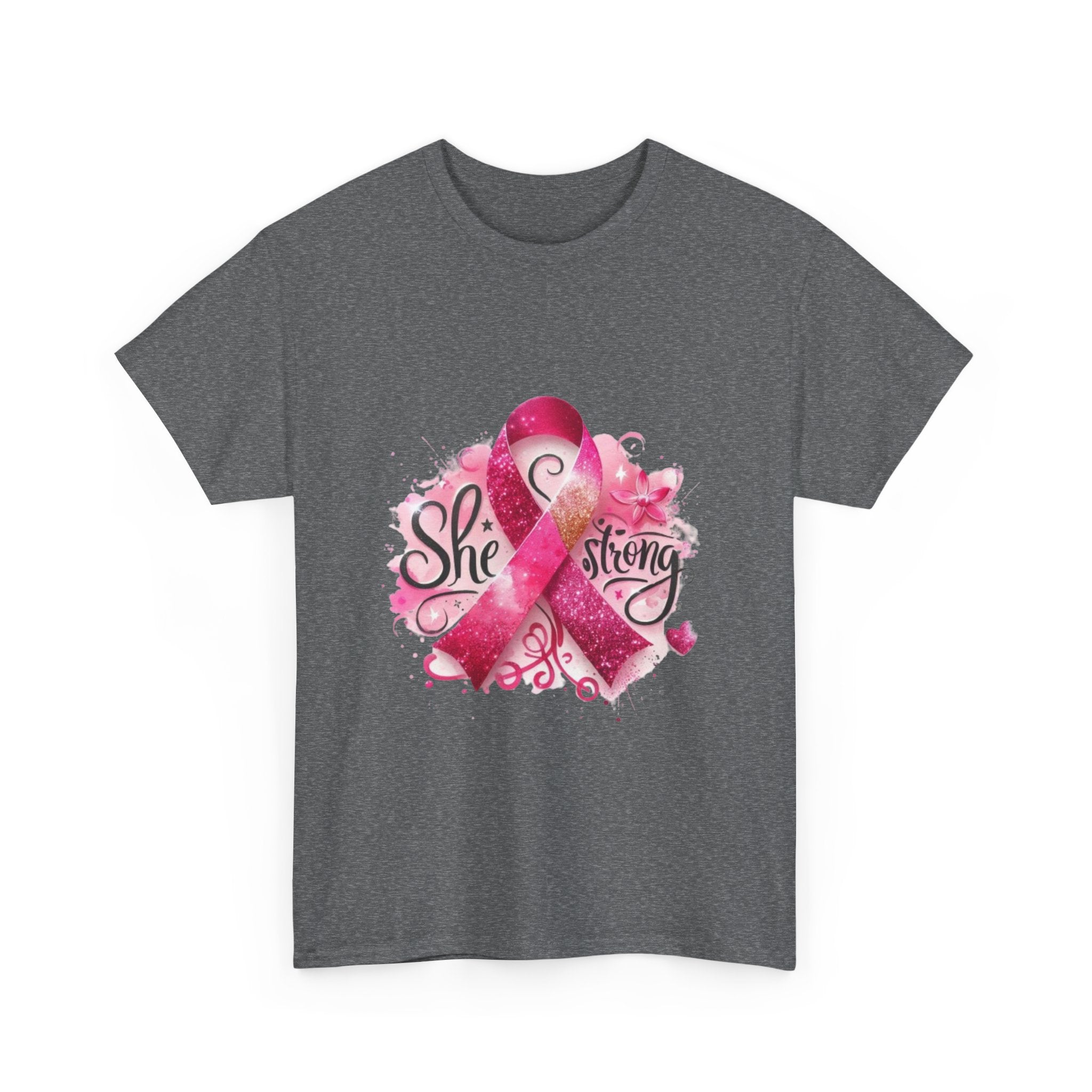 Breast Cancer Awareness Tee - She's Strong, Gift for Survivors, Supportive T-Shirt, Awareness Month, Inspirational Apparel