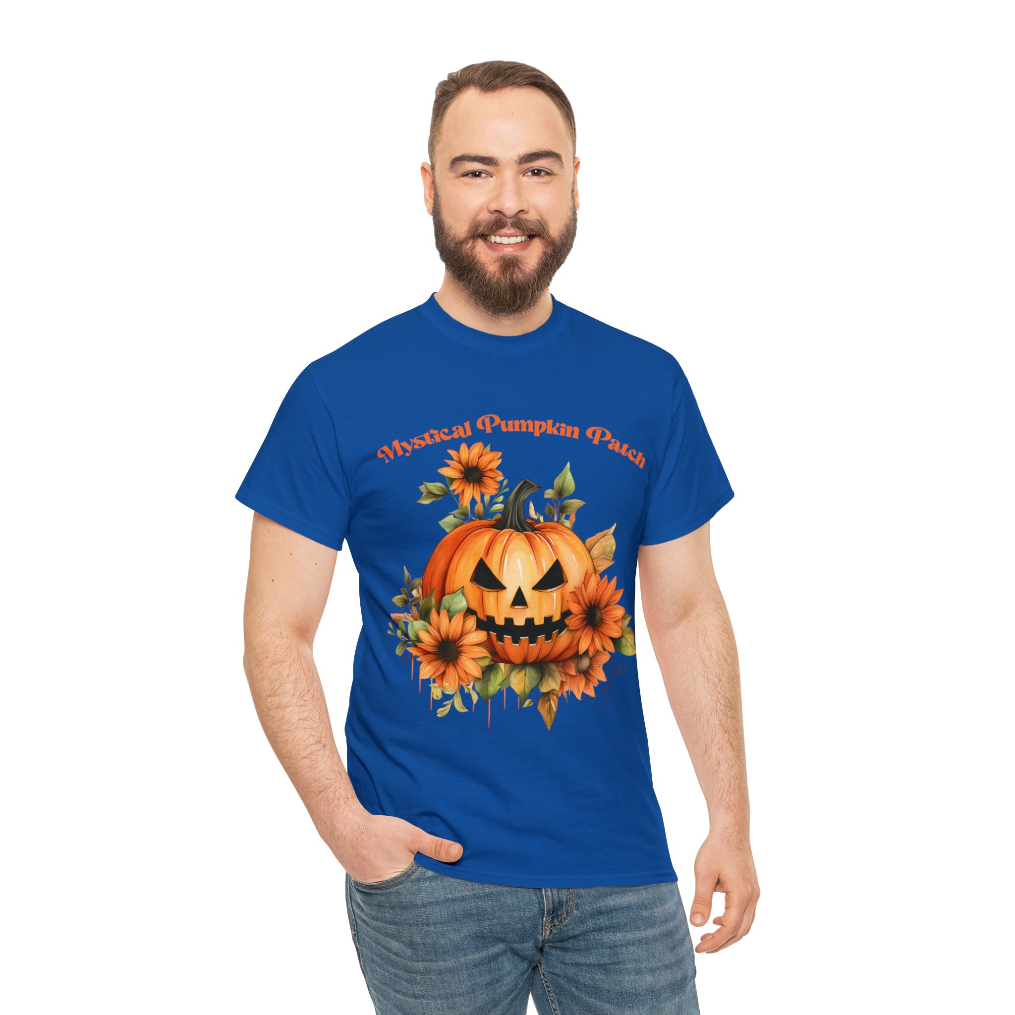 Halloween unisex t shirt mystical pumkin patch fall fun stocking stuffer Unisex Heavy Cotton Tee
