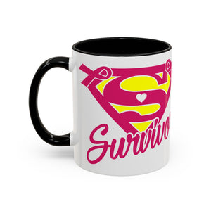 Survivor Mug 11oz & 15oz | Cancer Awareness, Motivational Gift, Empowerment, Superhero Theme, Unique Coffee Cup