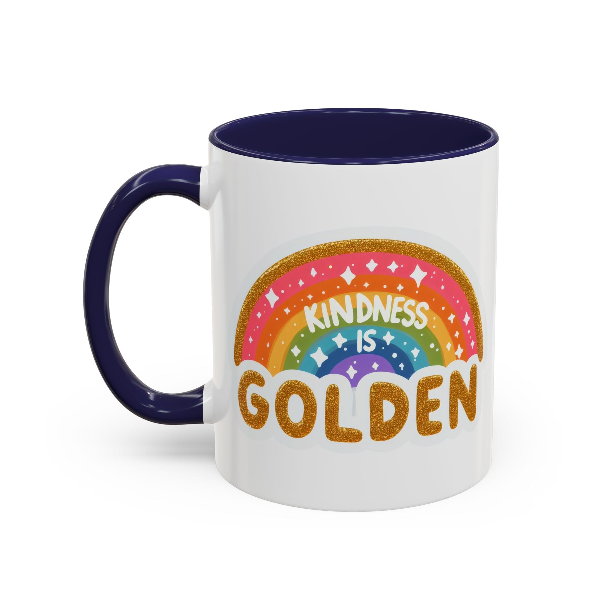 Kindness Is Golden Rainbow Accent Coffee Mug (11/15oz)