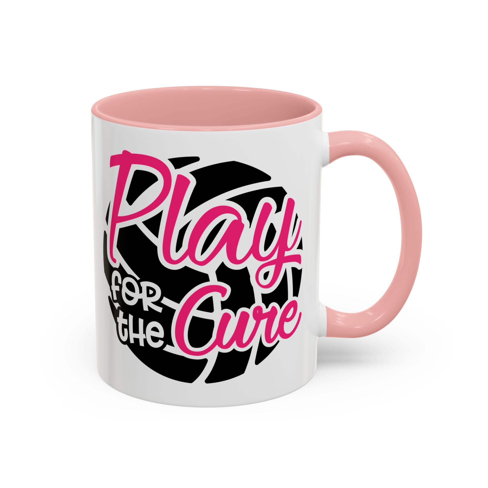 Volleyball  Coffee Mug, Play for the Cure Cup, Sports Gift , Athletes, Cancer Awareness, Inspirational Mug