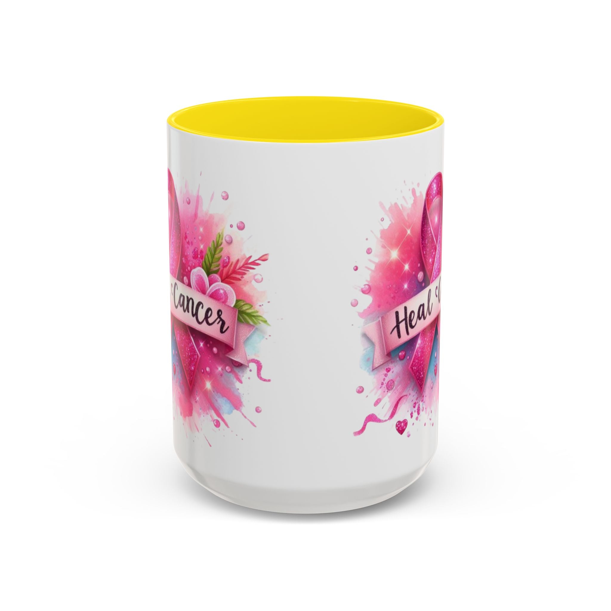Pink Ribbon Healing Coffee Mug | Support Cancer Awareness | Inspirational Gift | Breast Cancer Support | 11oz & 15oz Options