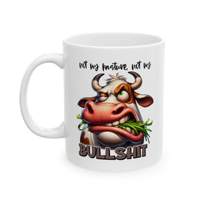 Funny Cow coffee Mug - Not My Bull, Unique Gift for Animal Lovers, Coffee Cup for Birthdays, Housewarming, Farmhouse Kitchen Decor