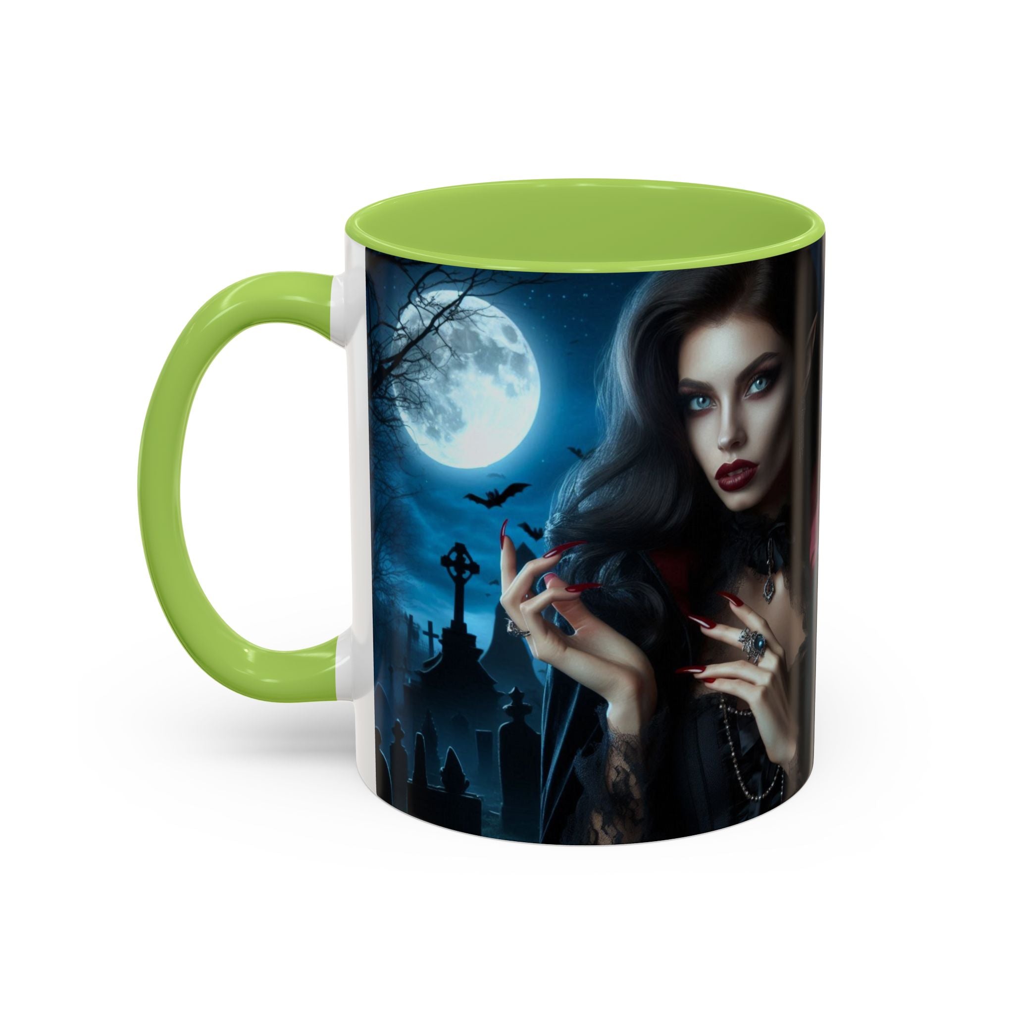 halloween Gothic Vampire Coffee Mug – 11/15oz full moon graveyard