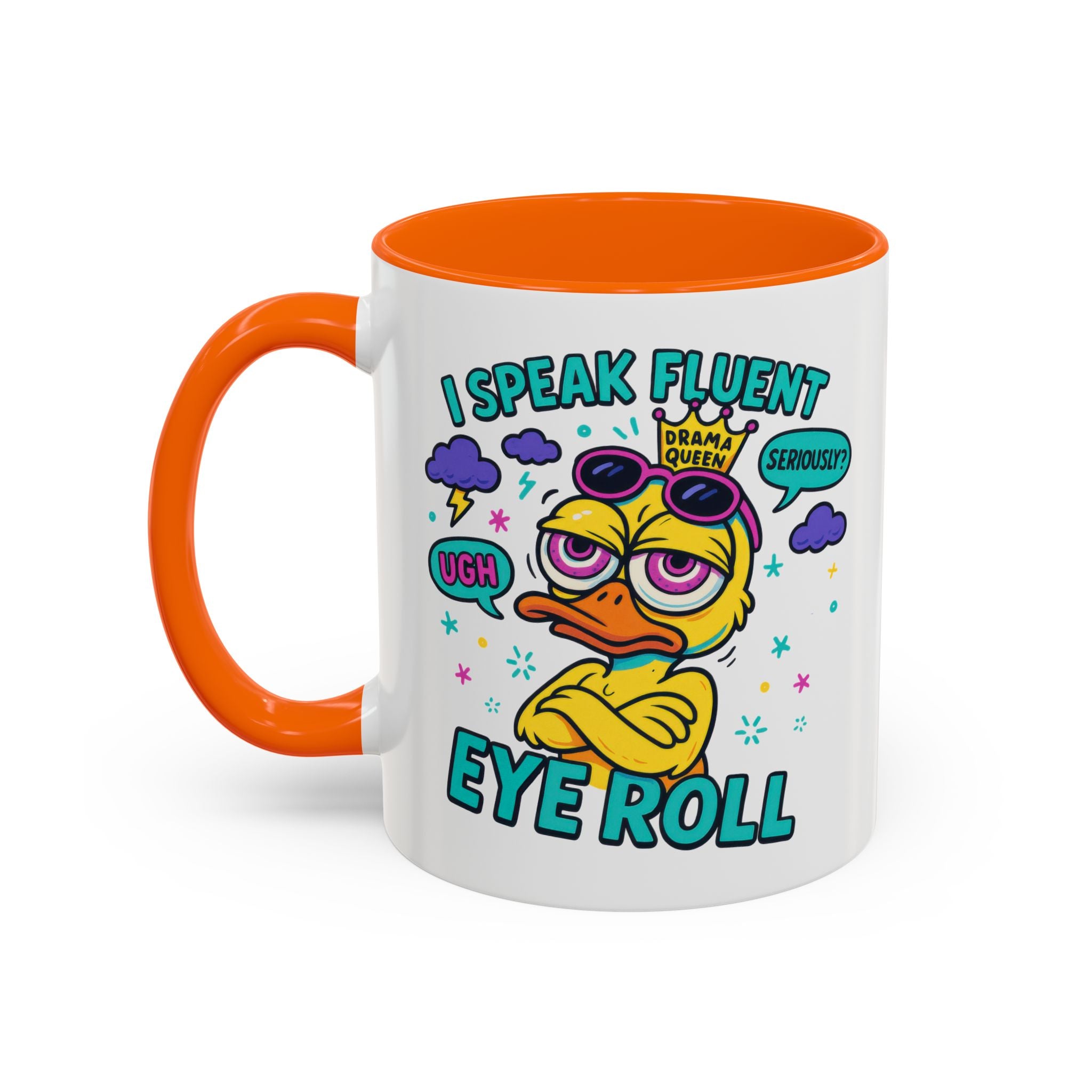 attitude Sassy Eye Roll Coffee Mug,  for Coffee Lovers, Gift for Friends, Quirky Tea Mug, Humor  Cute Kitchen Decor