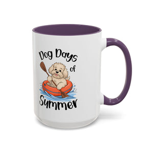 Dog Days of Summer Coffee Mug, Cute Dog Mug, Pet Lover Gift, Summer Vibes, Beach Decor, Fun Pet Cup, Canoeing Dog Design